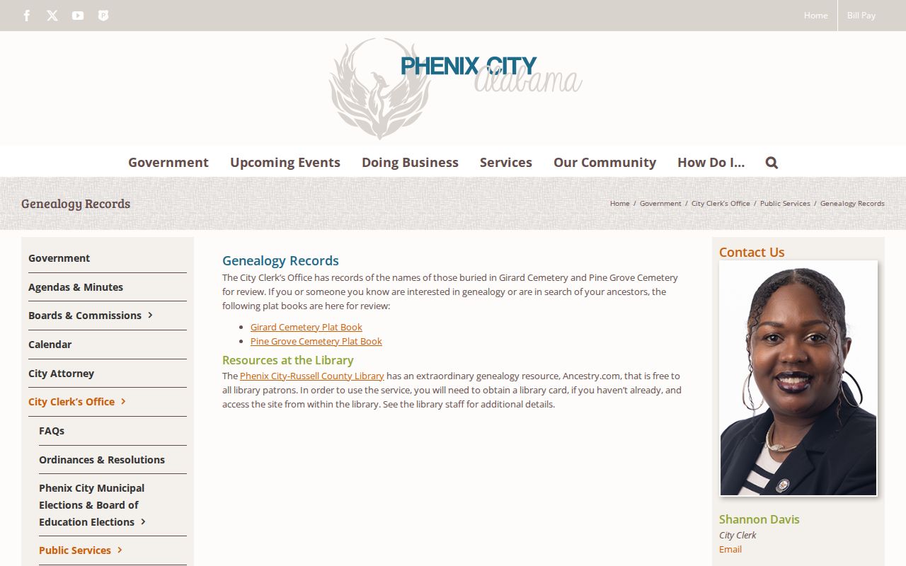 Phenix City genealogy records supporting city directory research