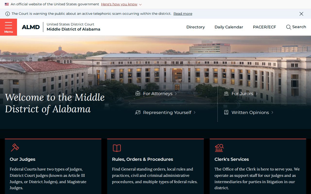 Middle District court source limits for Phenix City neighbors