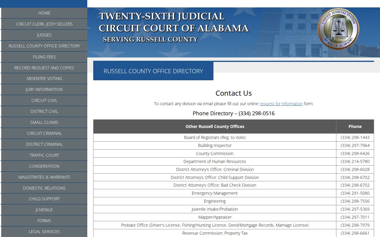 Russell court directory boundary for a Phenix City neighbors lookup