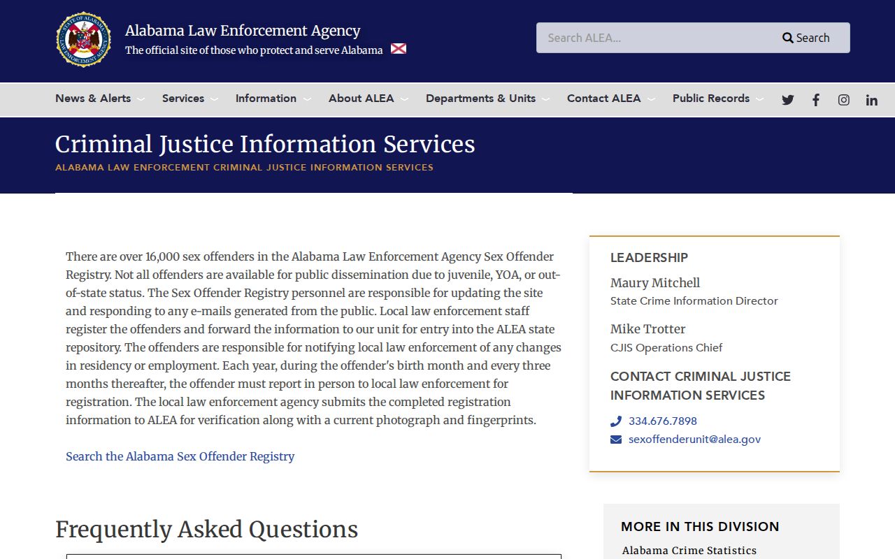 ALEA information used in a lawful Phenix City resident lookup