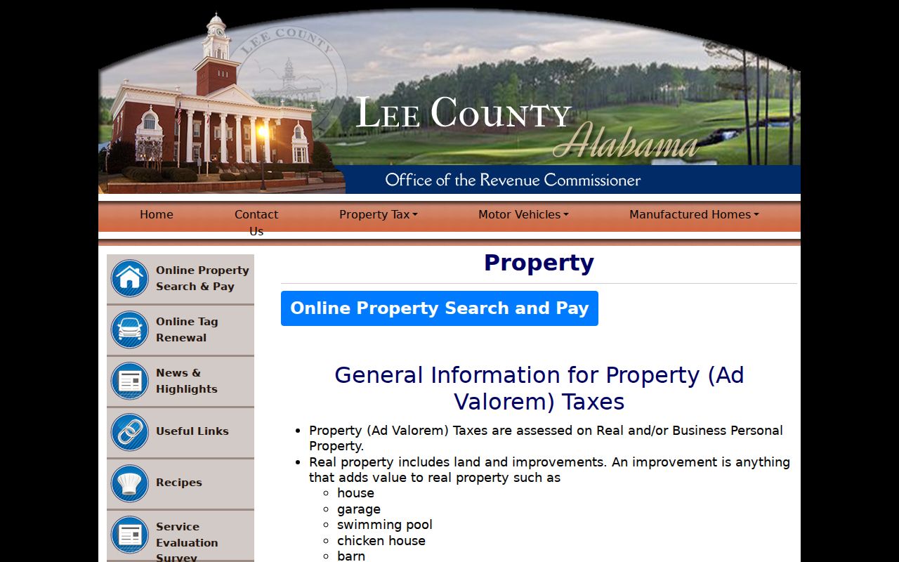 Phenix City by-street source at Lee Revenue Commissioner