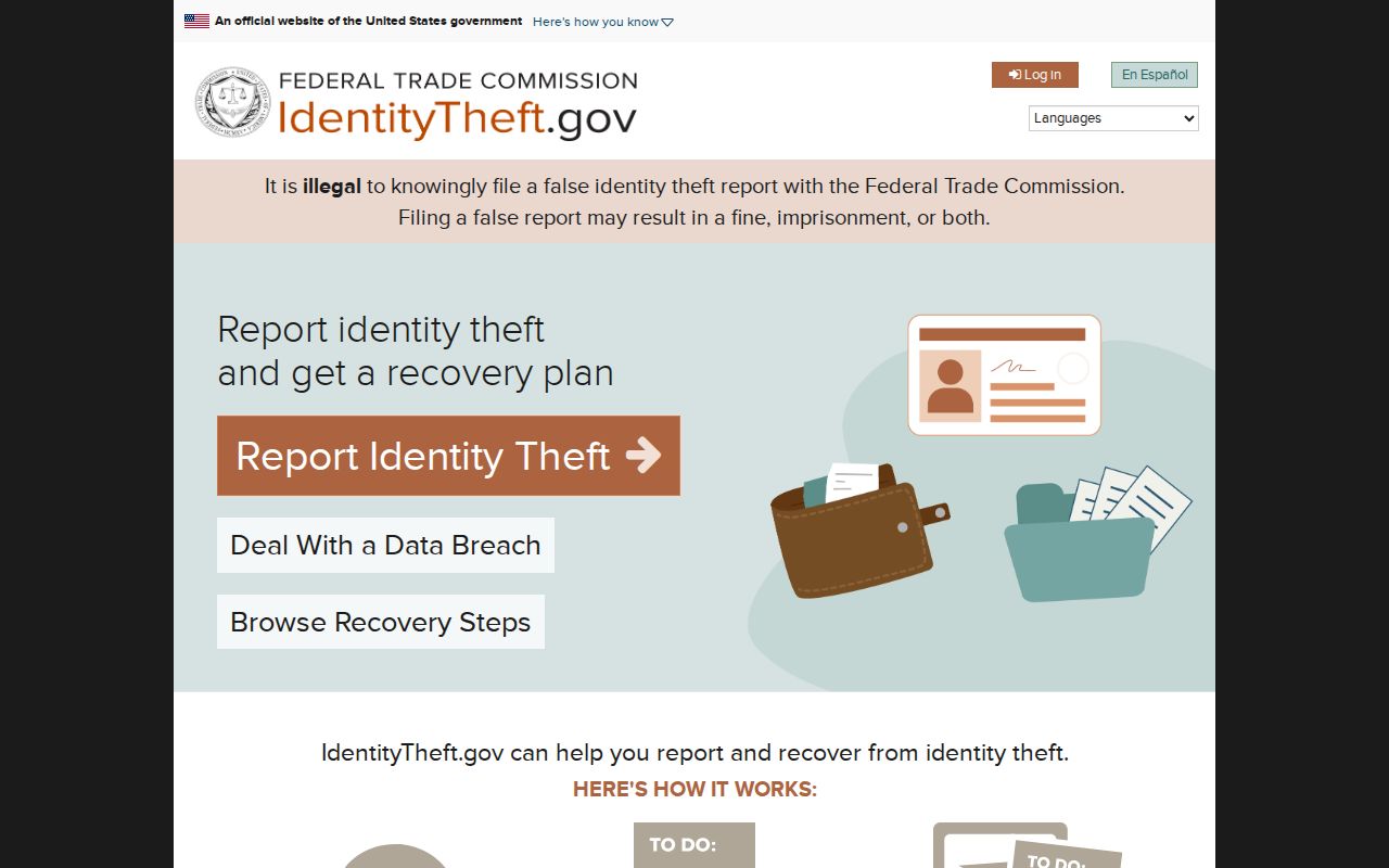IdentityTheft.gov help for Phenix City ZIP code record misuse